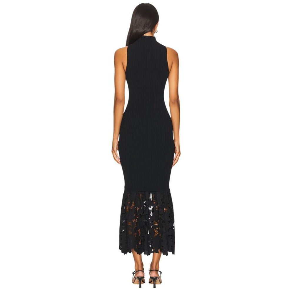 SAYLOR Rhiannon Dress in Black Small New Womens Midi knit - Picture 2 of 15
